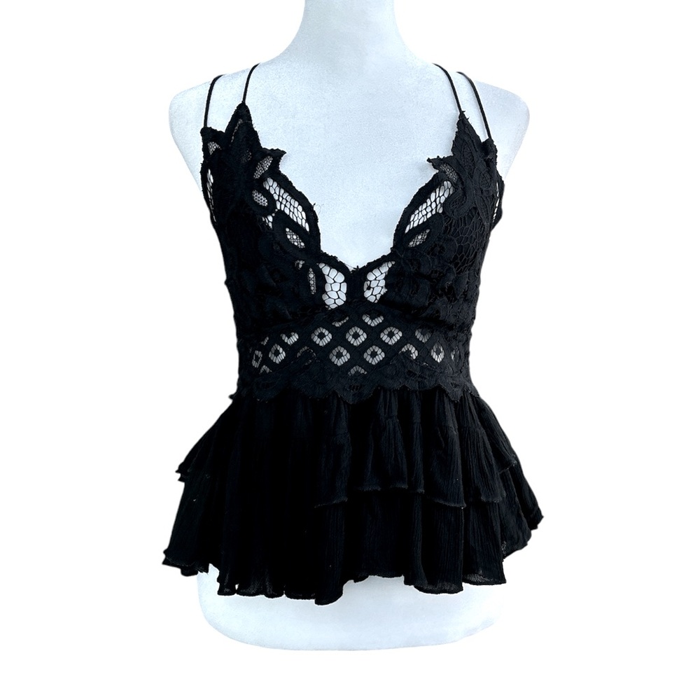 🚫 SOLD Free People Adell Cami Y2K Fairycore Black M - Picture 3 of 11